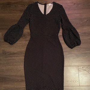Downeast basics midi dress in polka dot